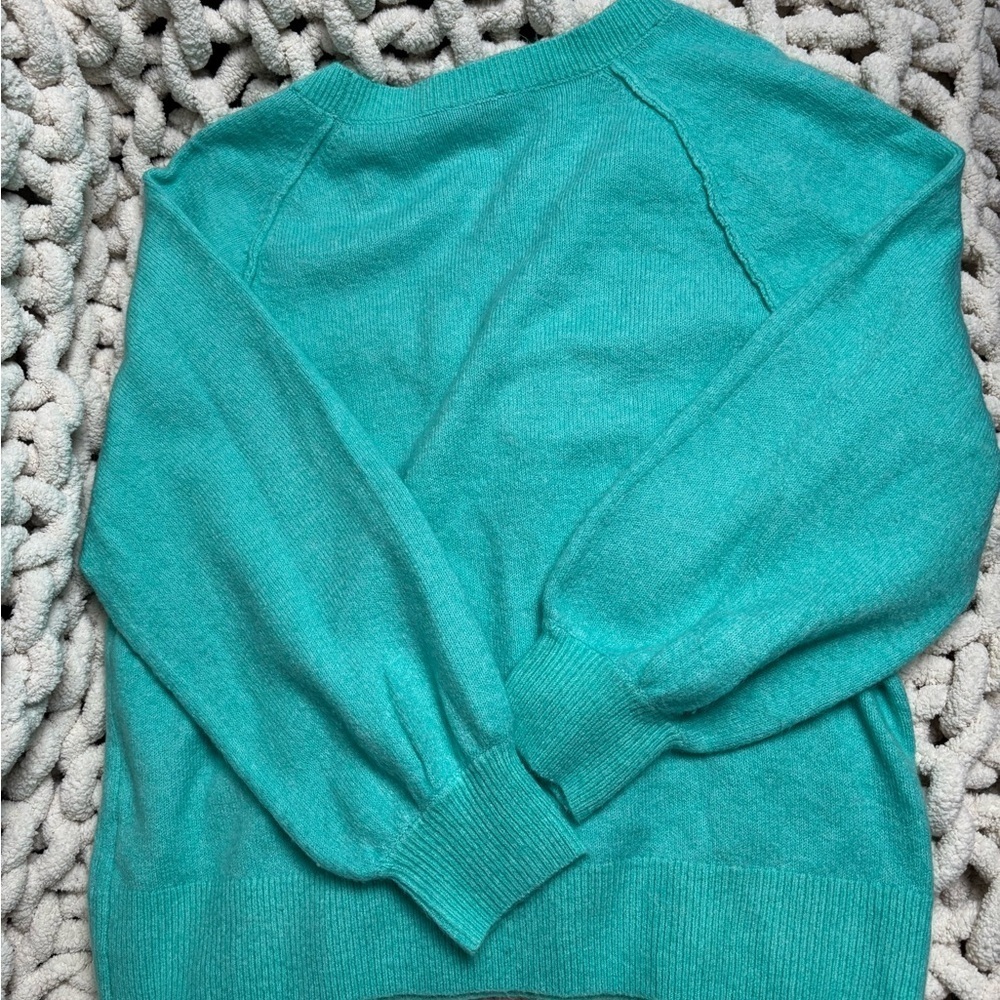 Vince Camuto Aqua Sweater Crew Neck Puff Sleeve Raglan Size M Sold Out! MSRP $79 - Picture 3 of 3